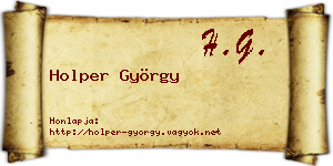 Holper György névjegykártya